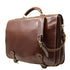 The Floto Piazza leather messenger bag is a men's casual bag that is handcrafted in Italy. This is the Piazza Messenger in Vecchio Brown 5